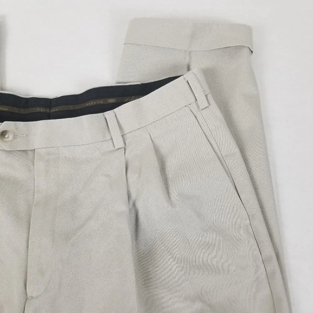 Savane Select Edition Light Khaki Cotton Dress Pants‎ Size 38/30